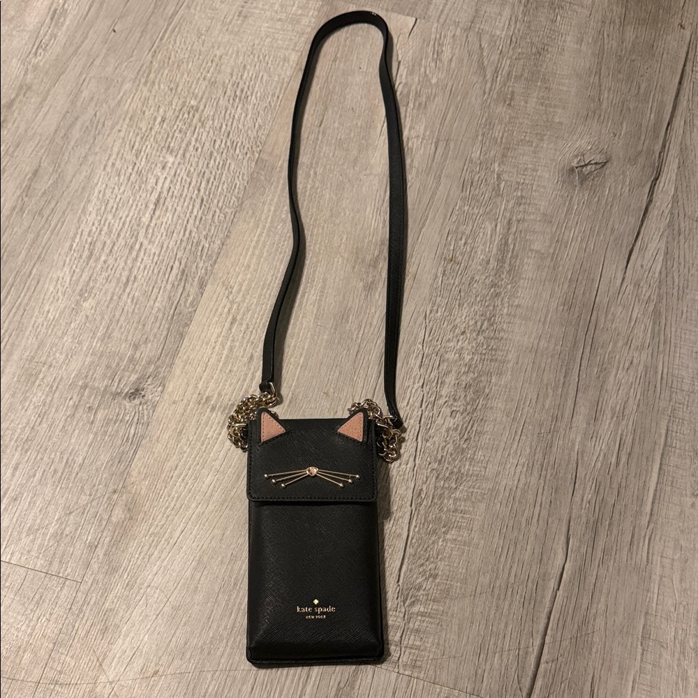 kate spade Black Cat Crossbody Phone Bag